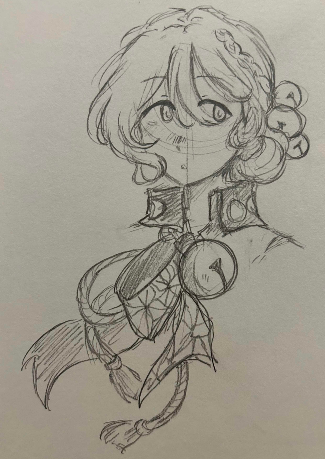 A traditional sketch of the vocal synthesizer character Iori Yuzuru.